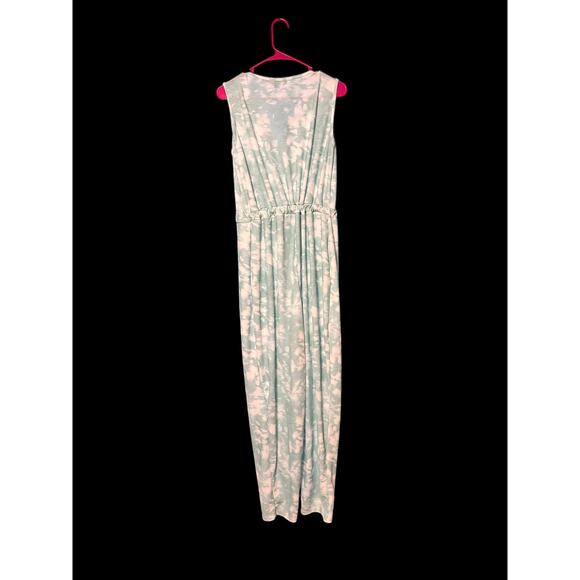 PrettyLittleThing Teal Tie Dye V Neck Tie Waist Rib Jumpsuit Size 12 - Picture 2 of 7